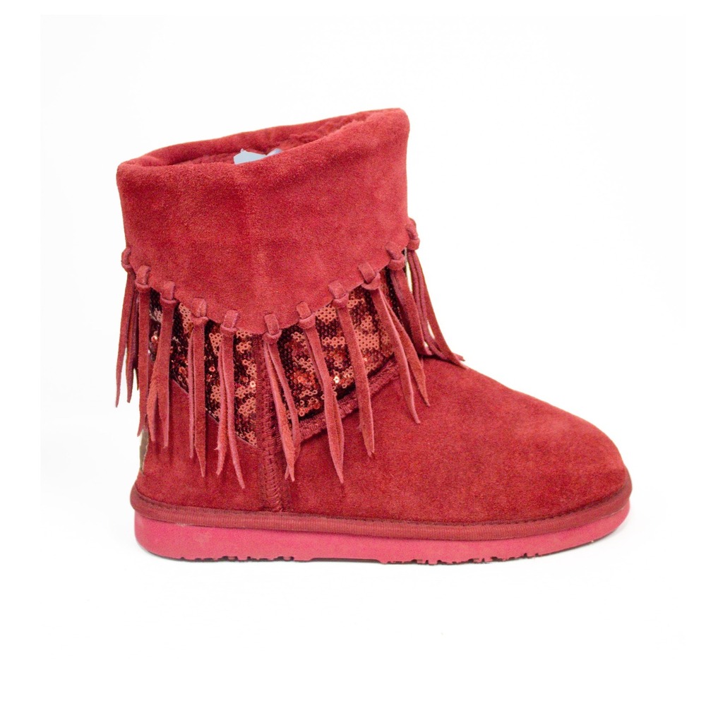 Lamo Red Suede Fringe Sequin Ankle Boots | Size 8 🎁🎁🎁